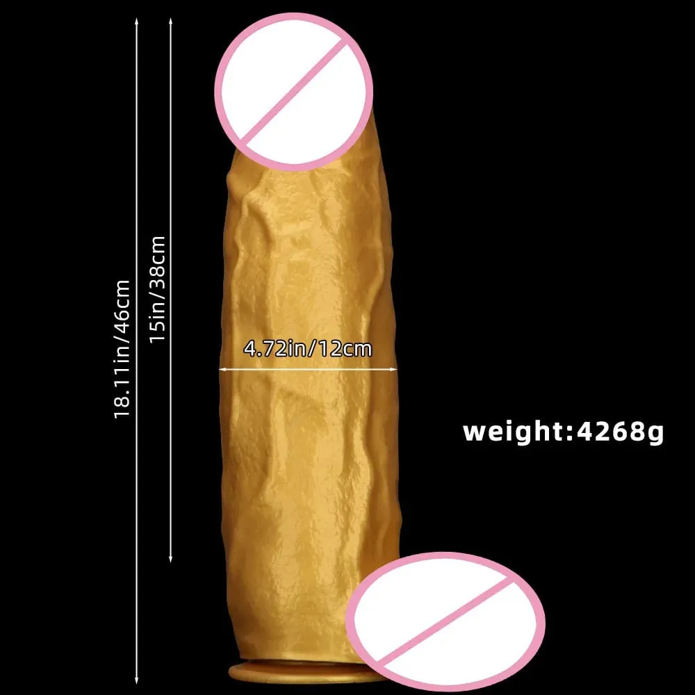 46cm Large Gold Silicone Dildo Anal Plug Sex Toy Realistic Penis Anal Dilator Fisting Masturbator Realistic Penis — image 5