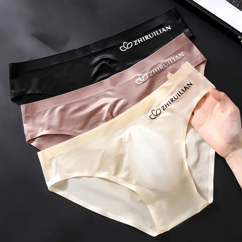 Men Ice Silk Briefs Ultra-thin Seamless Sexy Panties Male Quick Drying 3D Pouch Breathable Underwear Youth Underpants Slip Homme — image 2