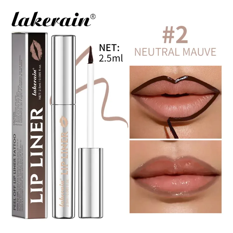 Lakerain Peel Off Lip Liner Waterproof Smudge-proof Lip Liner Long Lasting Color Non-fading Hydrate Nourish Lip Contour Makeup — image 8