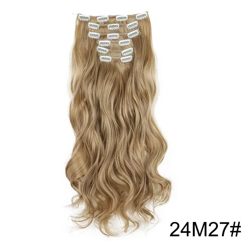 22Inch Synthetic 6pcs/set Long Curly Hair Extension Thick Soft Hairpiece for Short Hairline Coverage for Women Daily Use — image 19