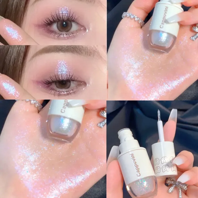 Cappuvini Liquid Eyeshadow High-Gloss Shiny Mermaid Pearl Tears Brightening Glitter Highlighter Quick Drying Eyeliner — image 8