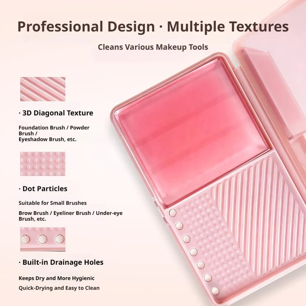 Makeup Brush Cleaning Soap Box Portable Mini Washboard Makeup Brush Cleaner With Soap For Easy Cleaning Brushes Washing Tools