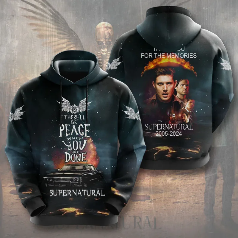 Supernatural TV Series 3D Print Hoodies Men's Women Casual Streetwear Hooded Sweatshirts Pullover Harajuku Y2k Coat Man Clothing — image 7