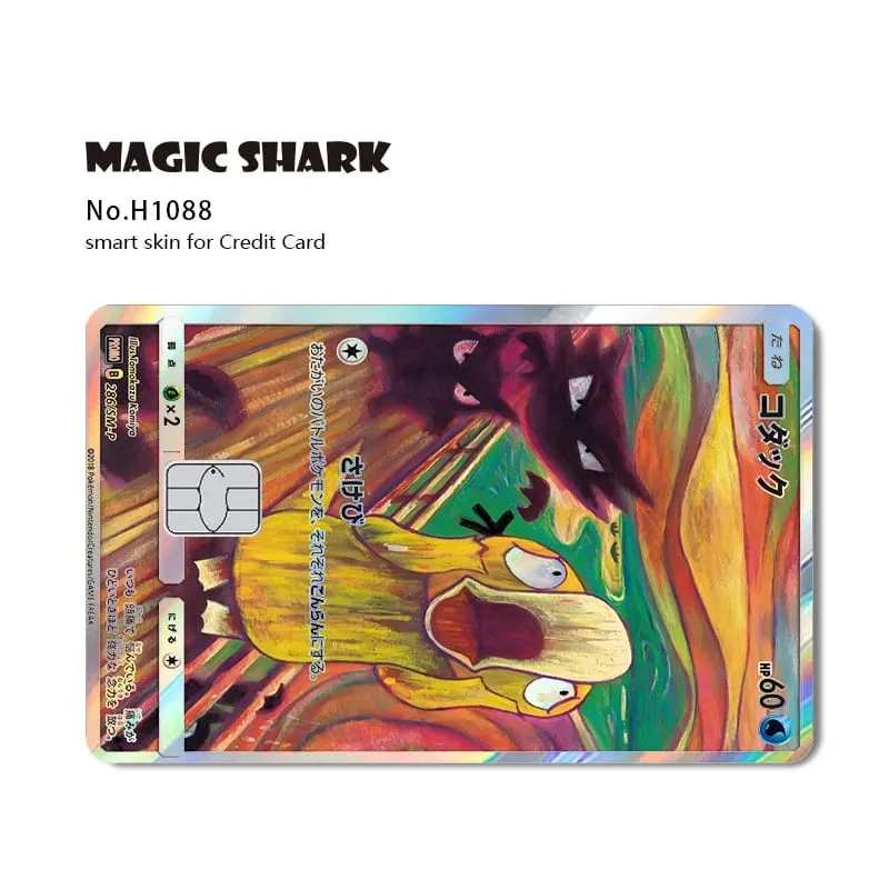 Magic Shark Mew Charizard EX Eevee Gengar Pikachu TCG Card Holographic Laser Skin Film Sticker for Bank Credit Card — image 26