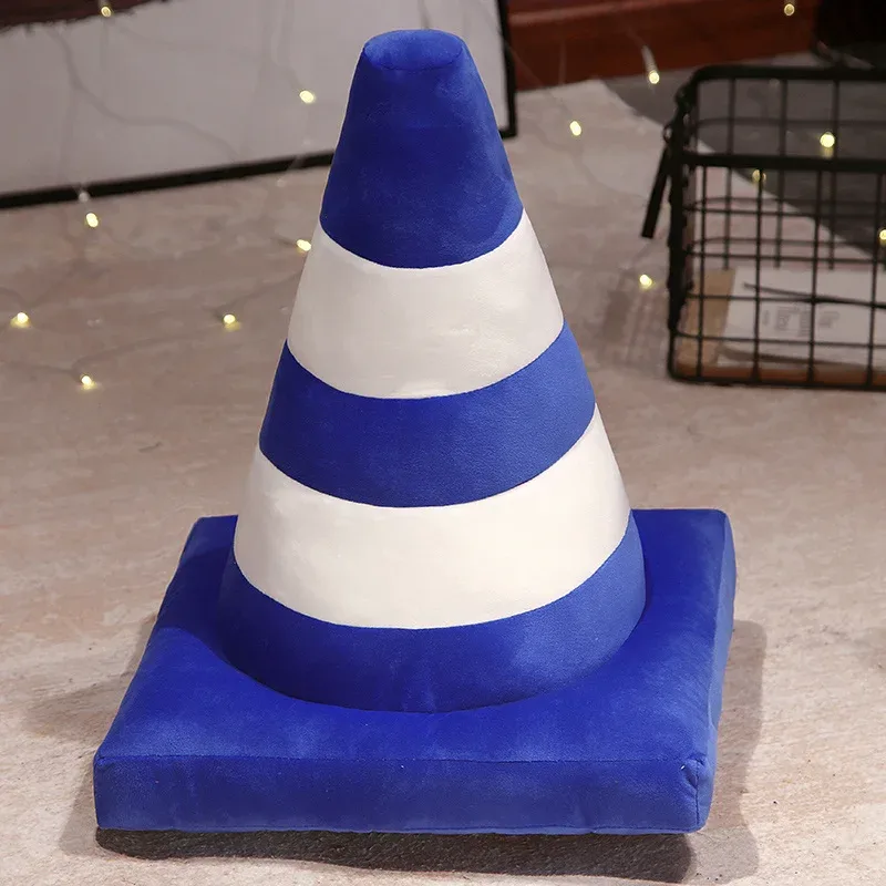 Roadblock-cojín de peluche suave y realista para niños, cono de tráfico, construcción de carreteras, almohada cónica, juguetes para decoración del hogar — image 11