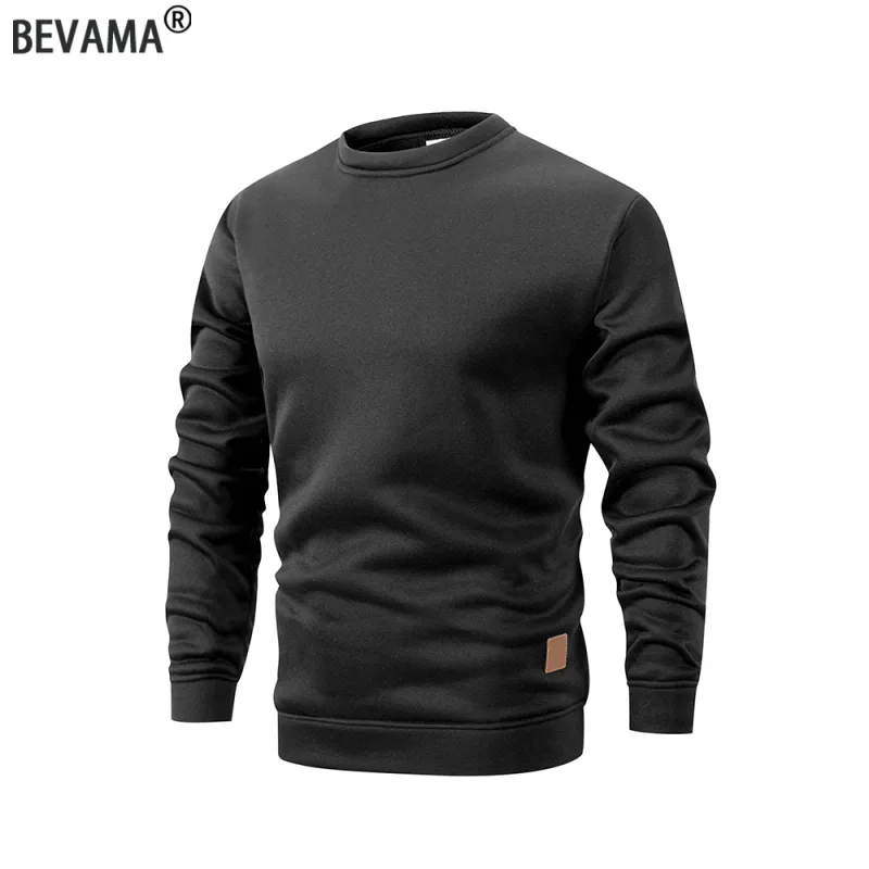 Men's Warm Crew Neck Sweatshirt Fleece Lined Thermal Pullover Autumn Winter Fashion Casual Sweater Loose Knit Long Sleeve Hoodie — image 5