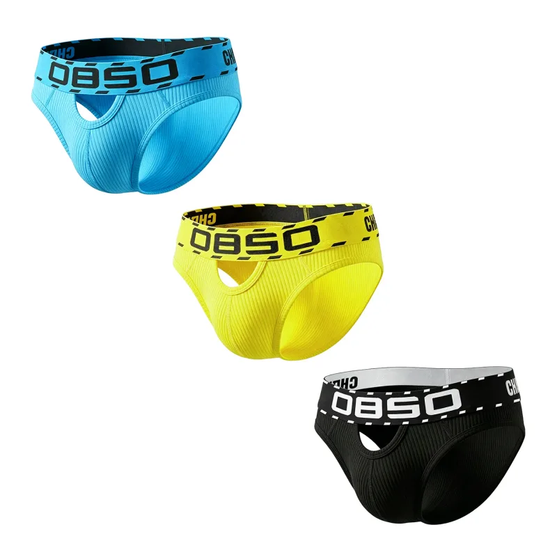 1/3Pcs Cotton Men Underwear Sexy Breathable Bikini Panties Underpants Large Crotch Pouch Mens Briefs with Front and Back Cutouts — image 28