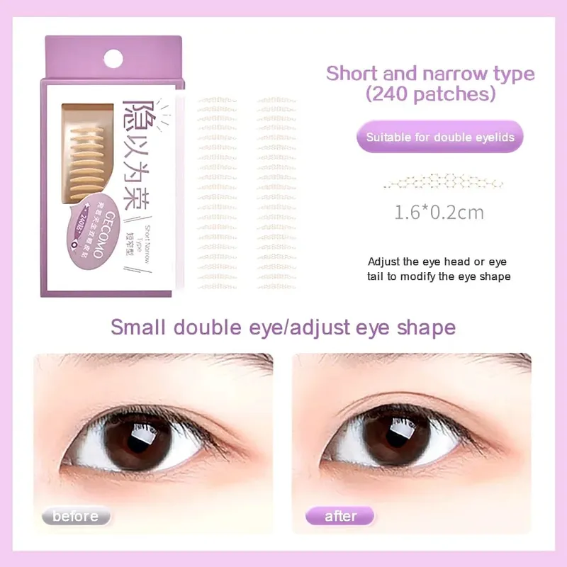 240 PCS Double Eyelid Stickers Natural Invisible And Long-lasting Shaping Big Eye Beauty Tapes For Single Eyelid Person