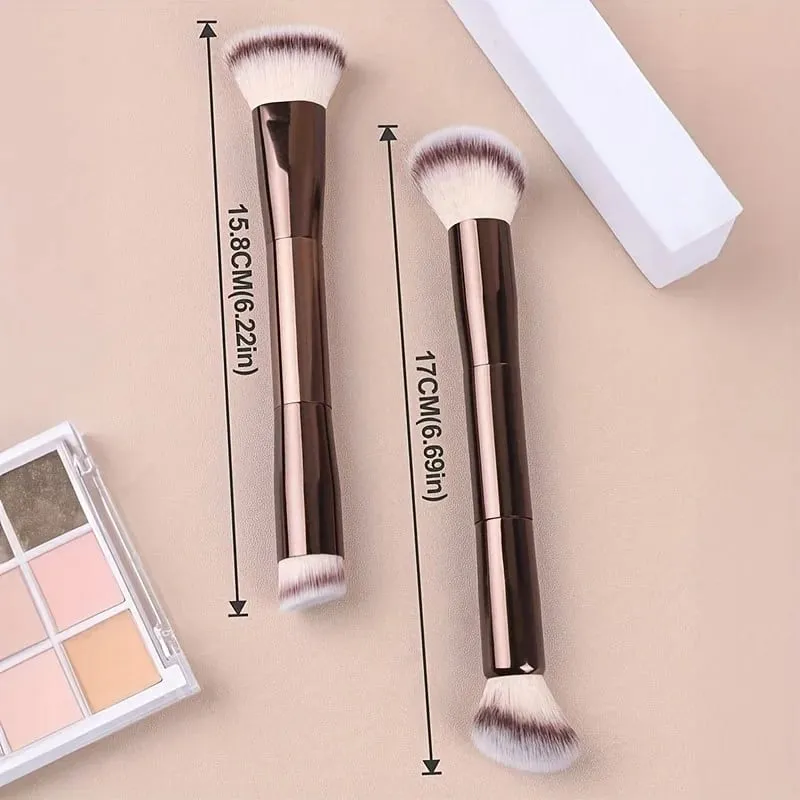 2pcs Professional Aluminum Tube Makeup Brush Set Soft Foundation Brush Blush Brush Powder Brush Concealer Brush Contour Bru — image 5