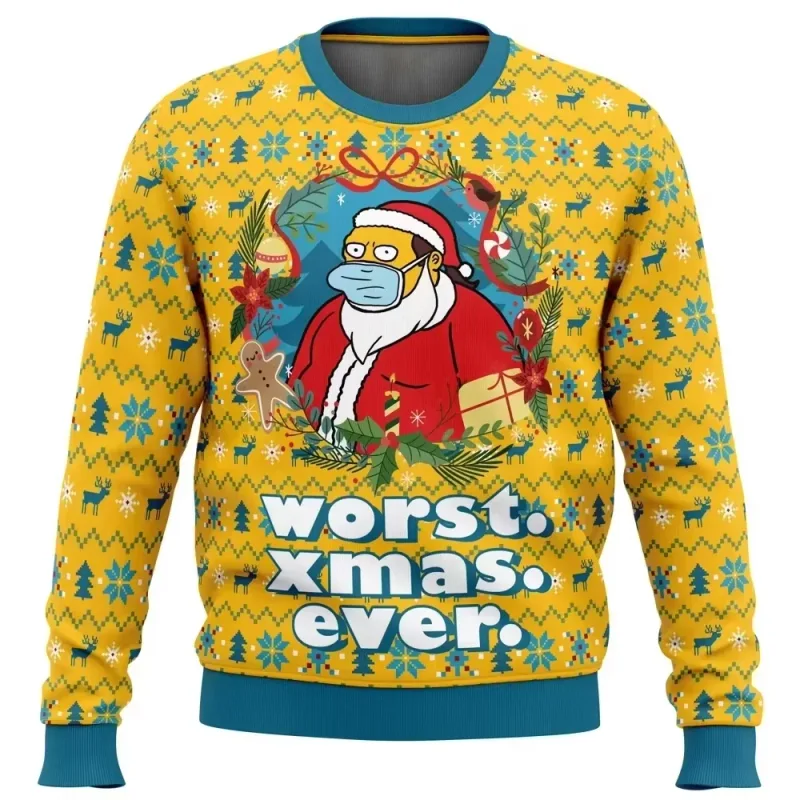 outono e inverno de volta ao futuro suéteres feios de Natal, camisas de anime de desenho animado para homens e mulheres, roupas