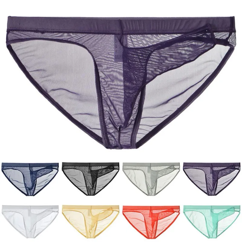 Men\'s Lightweight Mesh Briefs Transparent Elephant Nose Design Ultra Thin Breathable Quick Dry Low Waist Underpants — image 6
