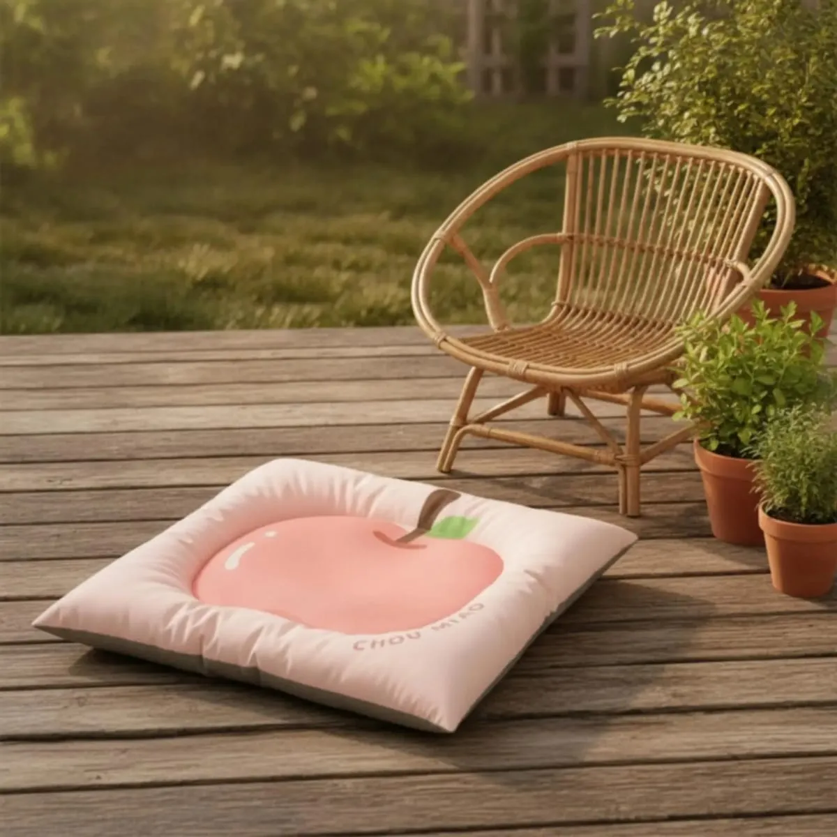 Plush Fabric Pet Mat with Fruit Print for Cat Dog Cozy Sleeping Pad Raised Border Cushion Easy Clean Pet Furniture Accessory — image 4