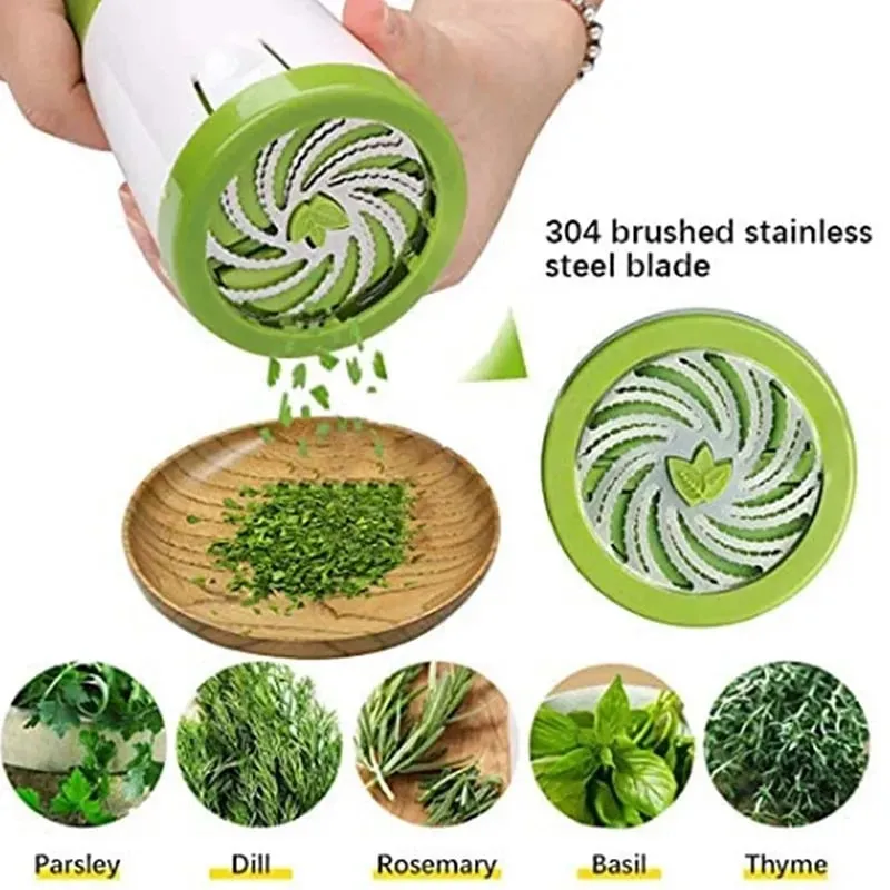 Manual Herb Grinder Spice Mill Parsley Shredder Chopper Vegetable Cutter Coriander Mincer Chili and Cilantro Kitchen Tool Gadget — image 2