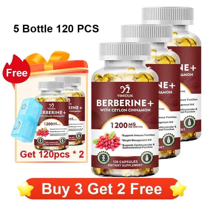Το συμπλήρωμα Berberine 1200mg υποστηρίζει την ενεργοποίηση AMPK Υγιής μεταβολισμός γλυκόζης Ανοσία & έλεγχος βάρους για ενήλικες — image 13
