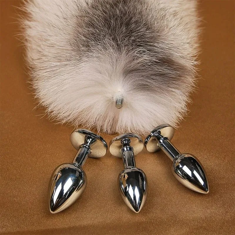 200cm Soft Real Fur Fox Tail Anal Plug with Split Design Metal Butt Plug for Women Cosplay Costume Flirt Sensory Sex Toys — image 3
