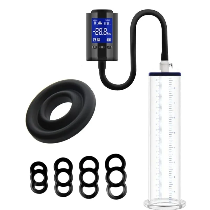 3 Inch Pipe Smart Sucking Pumps Penis Enlargement Training Sucker Dildos Masturbate Cup Sex Machine Silicone Sleeves Extender — image 1