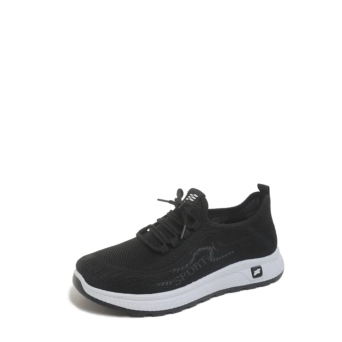 Minimal Solid Hue Men Mesh Lace-Up Footwear Fine Hollow Perforated Knit Upper Bump Carved Black Outsole Versatile Trainers