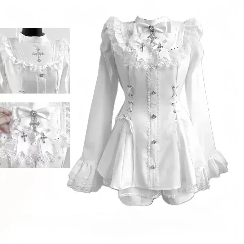 Japanese Style Lolita 2 Piece Set Y2k Mini Skirt Woman Harajuku Sweet Kawaii Print Dress Tops Korean Fashion Elegant Dress — image 6