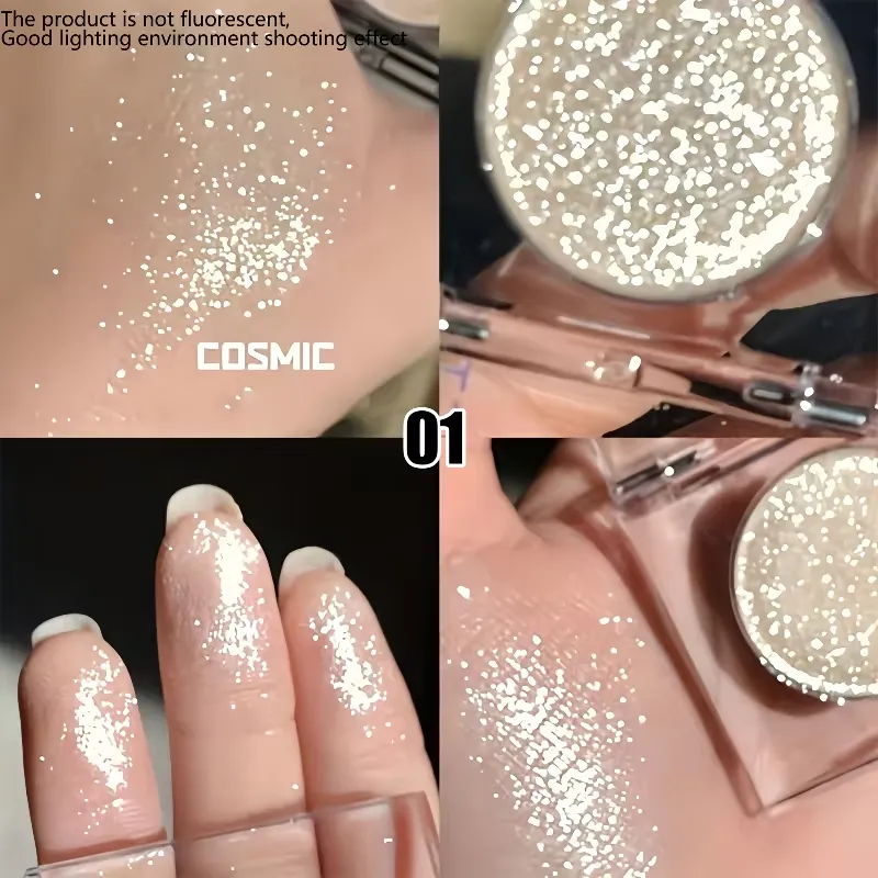 Long-Lasting Glitter Eyeshadow - Radiant High Shine Finish Instant Highlighting Effect Sparkling Powder Eye Makeup for Parties — image 7