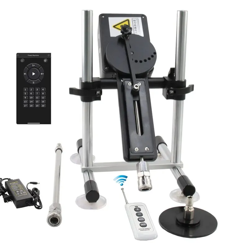 70W Automatic Telescopic SEX Machine 3-9cm Adjustable Stroke Metal & Dildo Attachments Adult Personal for Couples Men Women