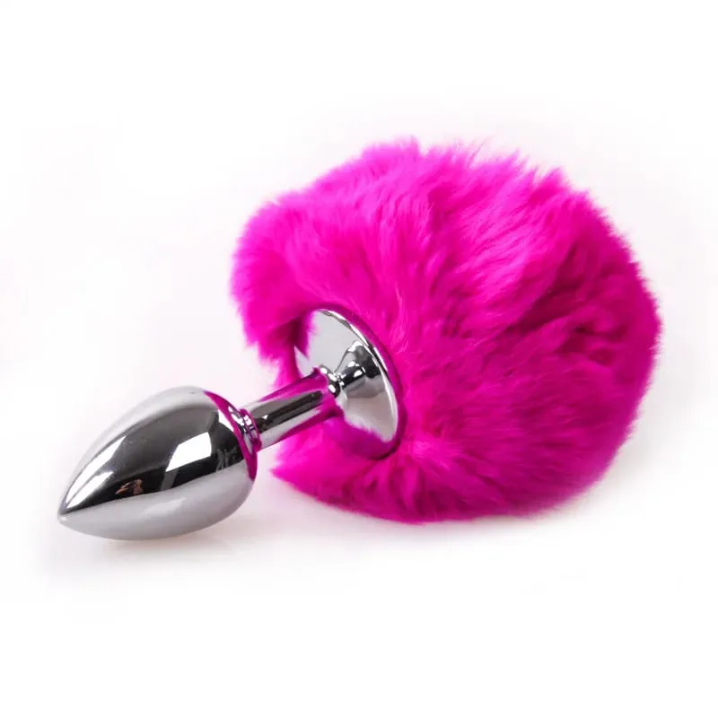 Metal Anal Plug with Rabbit Tail Bunny Tail Pet Role Play Adult Sex Toy for Women Men Couples Fetish Gear Accessories — image 6