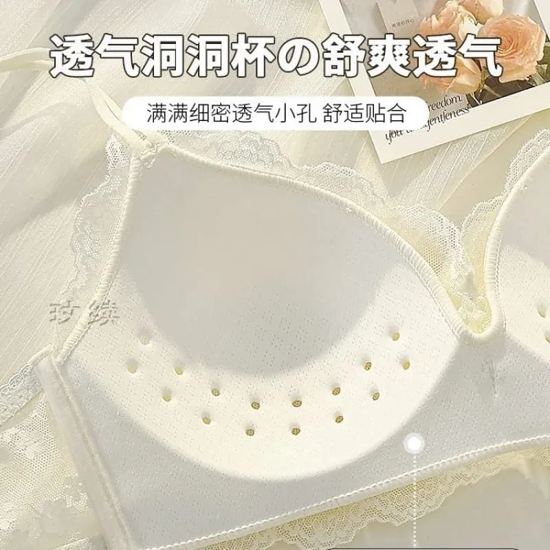 Women's lingerie set for small busts autumn and winter thin style minimizes large busts no underwire supports side breasts — image 6