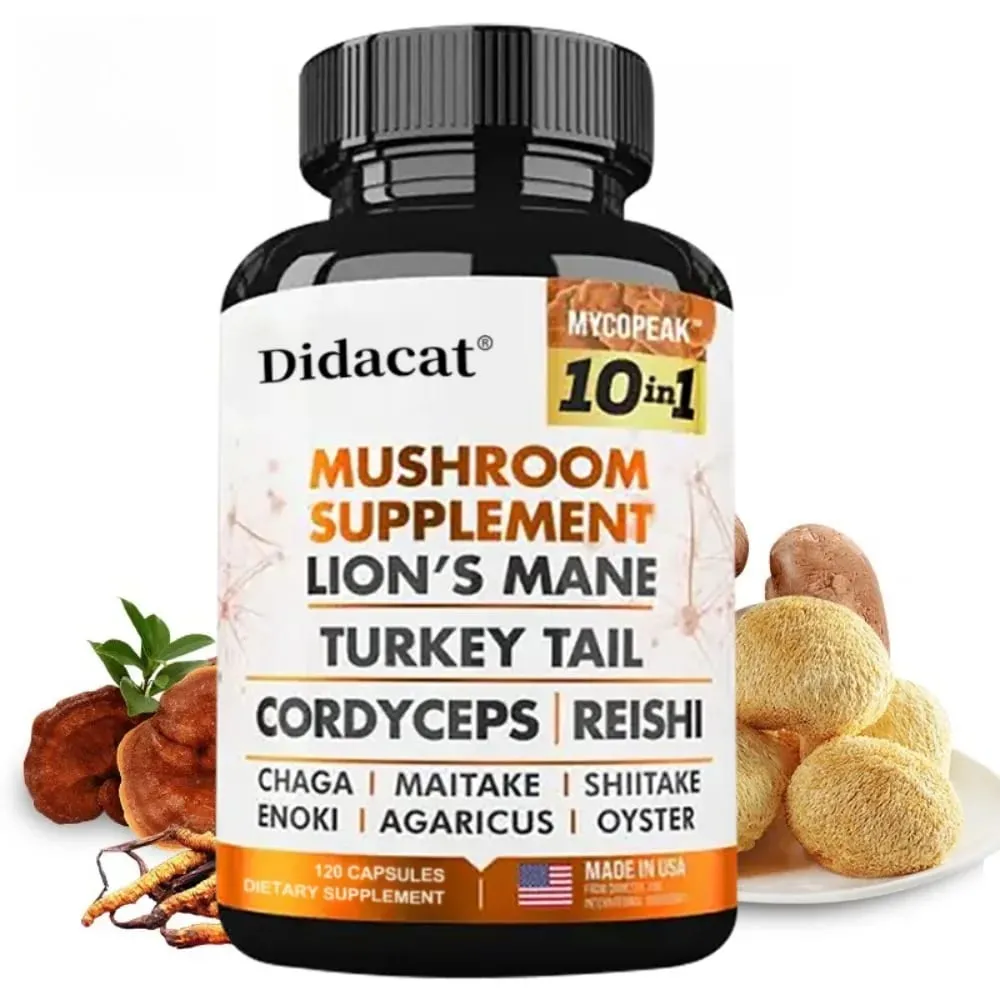 10x Mushroom Complex - Brain Nervous System Health and Memory Supplements Immunity Sleep Energy Mood Support — image 1