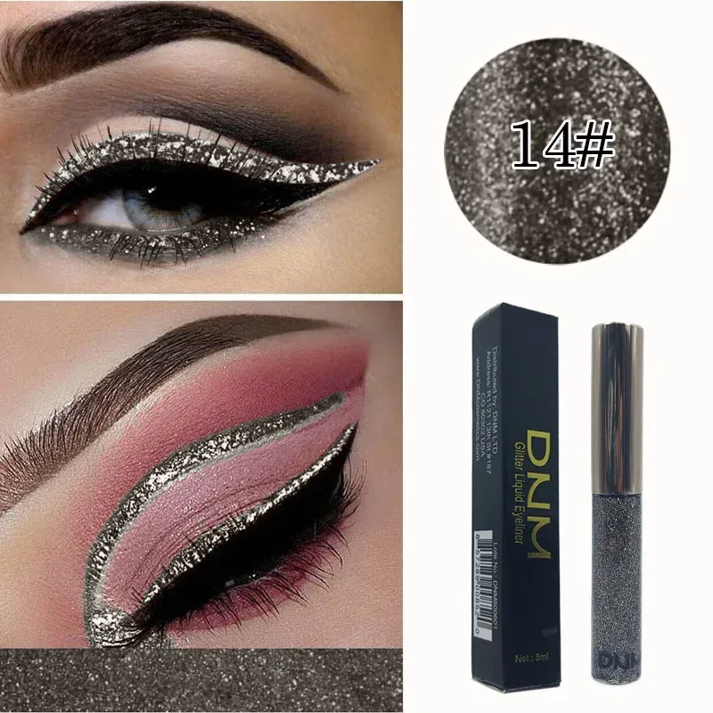 16 Colors Diamond Liquid Eyeliner Professional Silver Green Shiny Eyes Flash Long-lasting Liquid Glitter Eye Liner Beauty Makeup