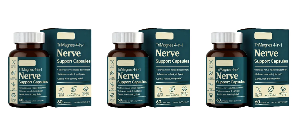 TriMagnes Complesso di magnesio 4 in 1 Capsule da 300 mg con citrato glicinato malato curcuma per il comfort dei nervi Rilassamento muscolare 60 Ct — image 10
