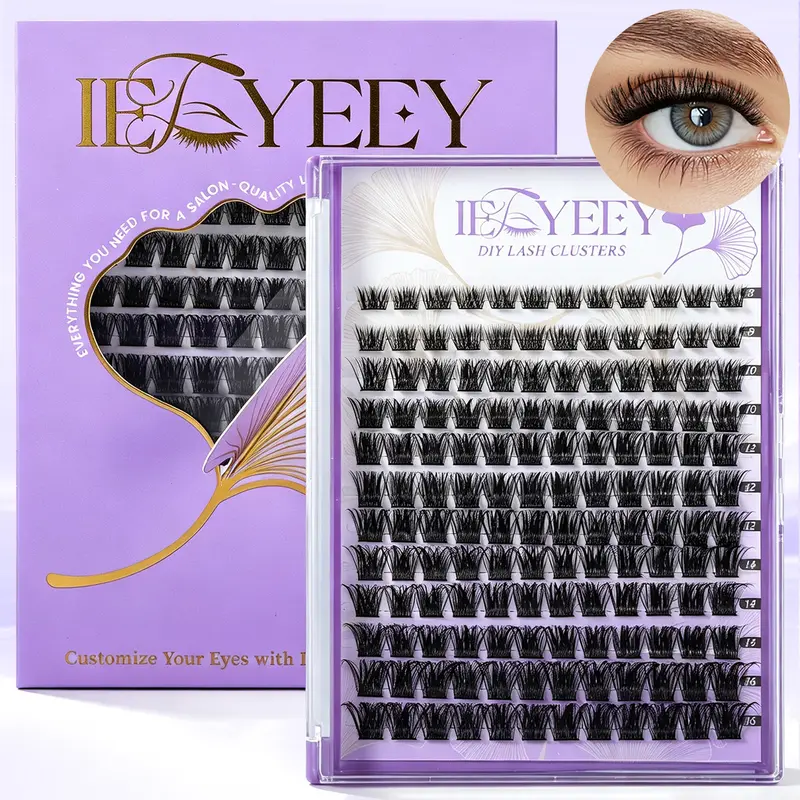 Wispy Thick Lashes Clusters Natural Fluffy Segmented Lashes 3D Individual Volume Lash 8-16mm Mixed DIY Eyelash Extension