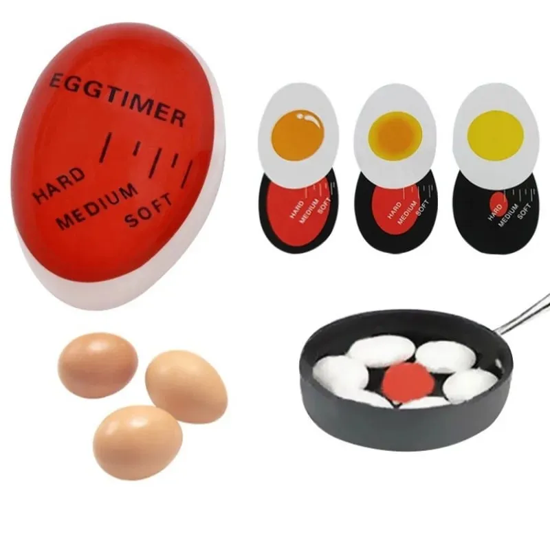 1/3pcs Egg Timer Kitchen Electronics Gadgets Color Eggs Cooking Changing Yummy Soft Hard Boiled Eco-Friendly Resin Red Tools — image 2