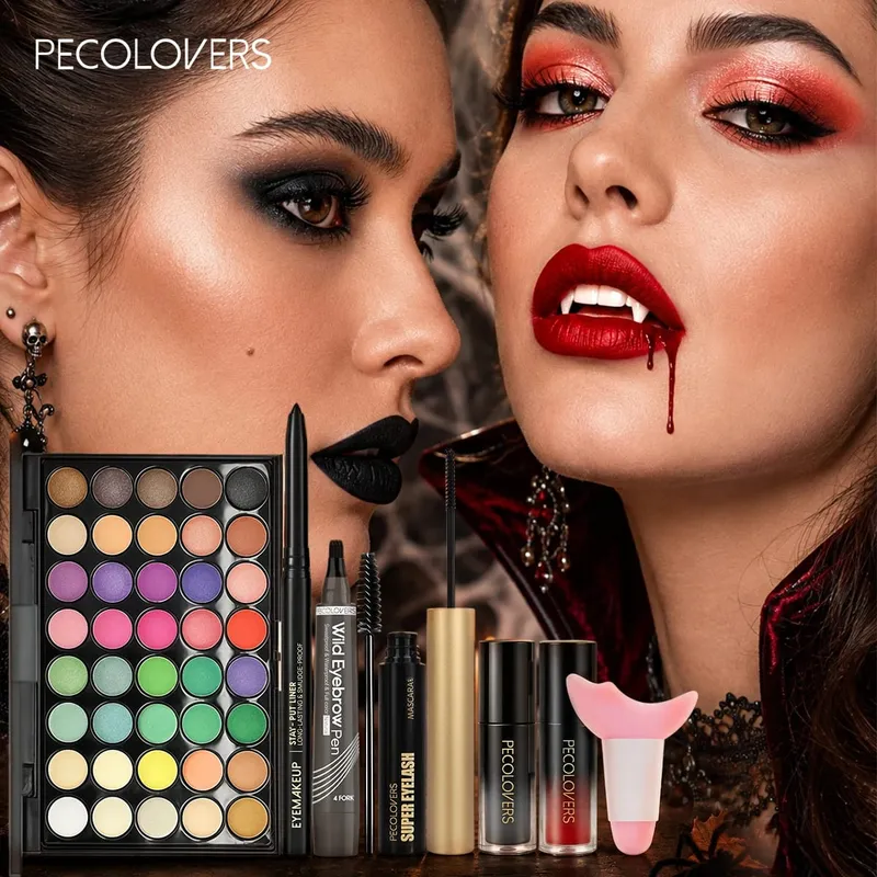 8 stk. Makeup Kit alt-i-én kosmetisk sæt til fuld ansigt med flerfarvet øjenskyggepalet Eyeliner Øjenbrynspen Mascara Lipgloss — image 6