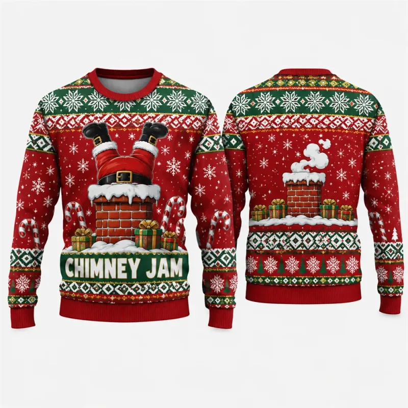 Yeehaw Holidays Santa Reindeer Sweatshirt 3D All Over Print Unisex Crew Neck Long Sleeve Western Ugly Christmas Party Xmas Shirt — image 6