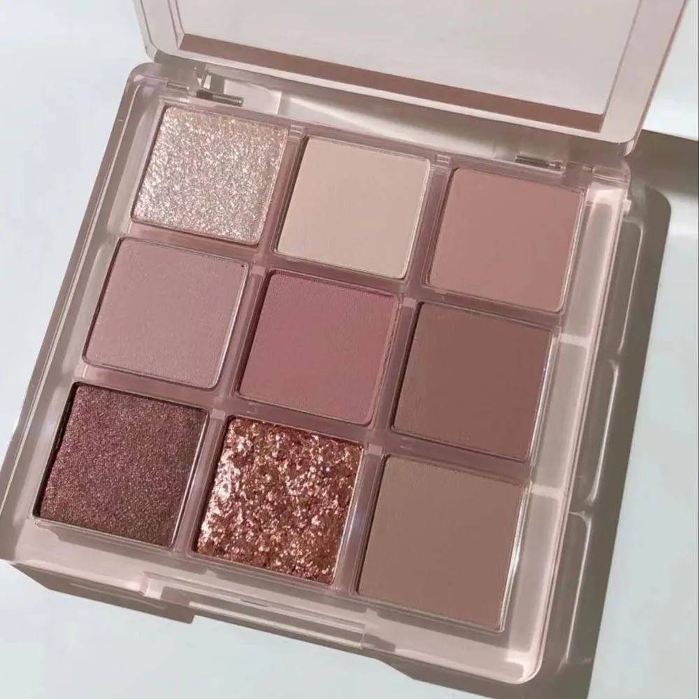 New Nine-color Eyeshadow Palette Butter Orange Brown Pearly Matte Glitter Eyeshadow Shiny Eye Shadow Long-lasting Eye Make Up — image 4