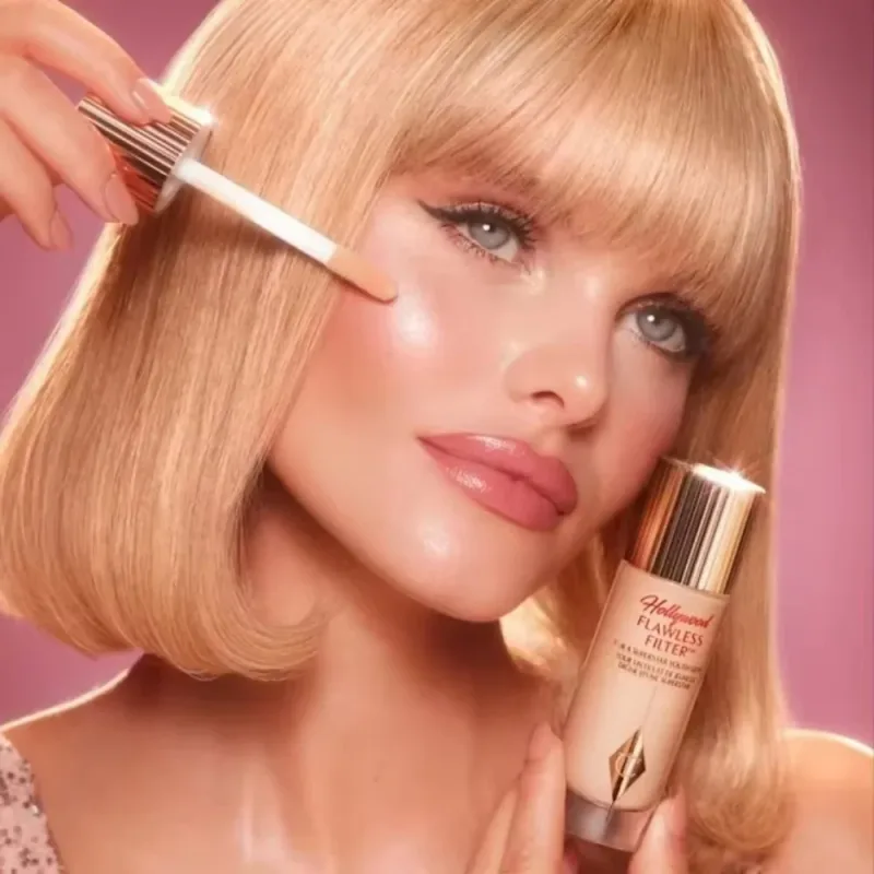 Жидкий хайлайтер Charlotte Tilbury Hollywood Flawless, увлажняющий палитру для кожи, атласно-матовый, с мерцающим металлическим финишем, макияж — image 5
