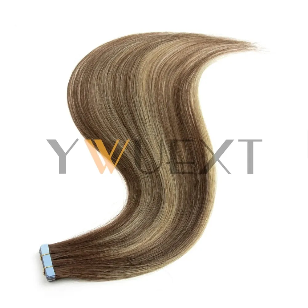 Real Human Hair Tape in Extensions 16'' 20'' Natural Straight High Light Seamless Tape Hair 20pcs On Double Sided Tape 30g/pack — image 13