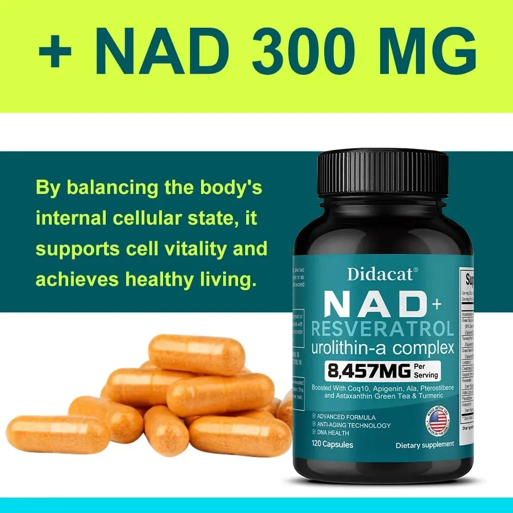 NAD+ Resveratrol - Supports Cell Health Brightens Skin Improves Energy and Vitality Antioxidant and Promote Metabolism — image 4