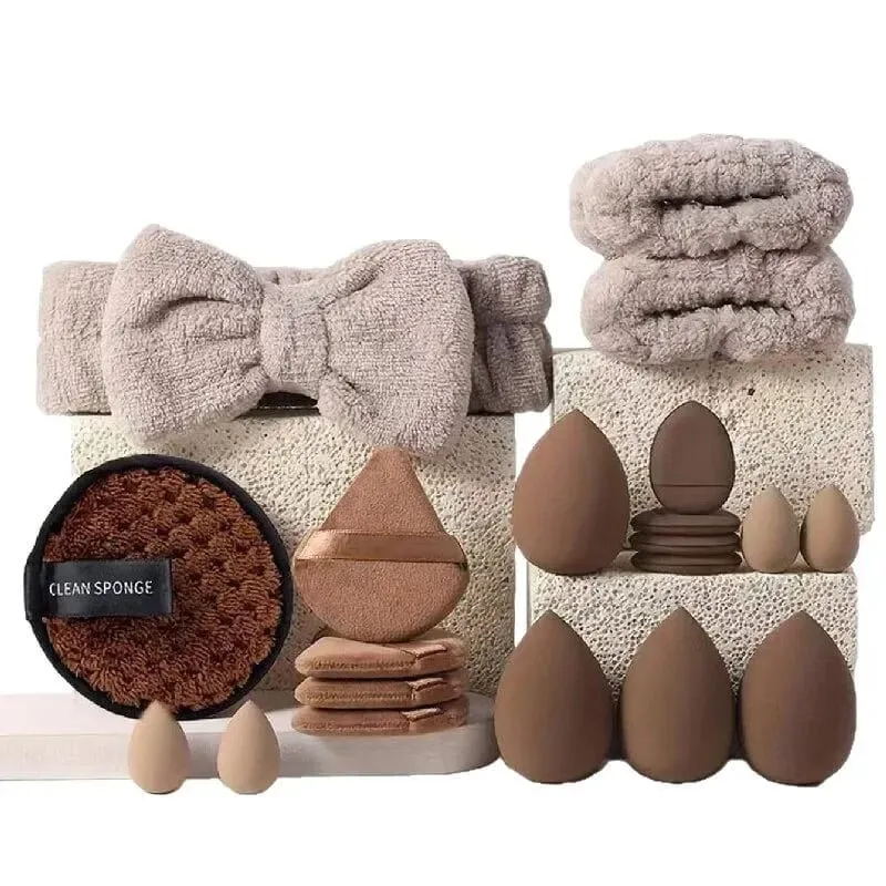 33pcs beauty set makeup kit large and small beauty sponges for flawless makeup application and removal of makeup full set — image 4