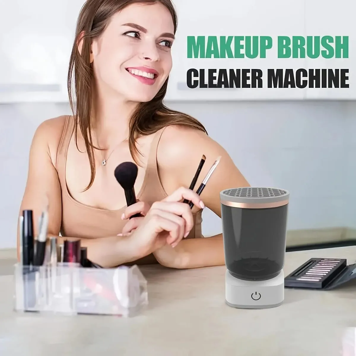 Electric Makeup Brush Cleaner Automatic Cosmetic Brush Cleaning Tool Fast Deep Cleaning For All Size Brushes durable — image 2