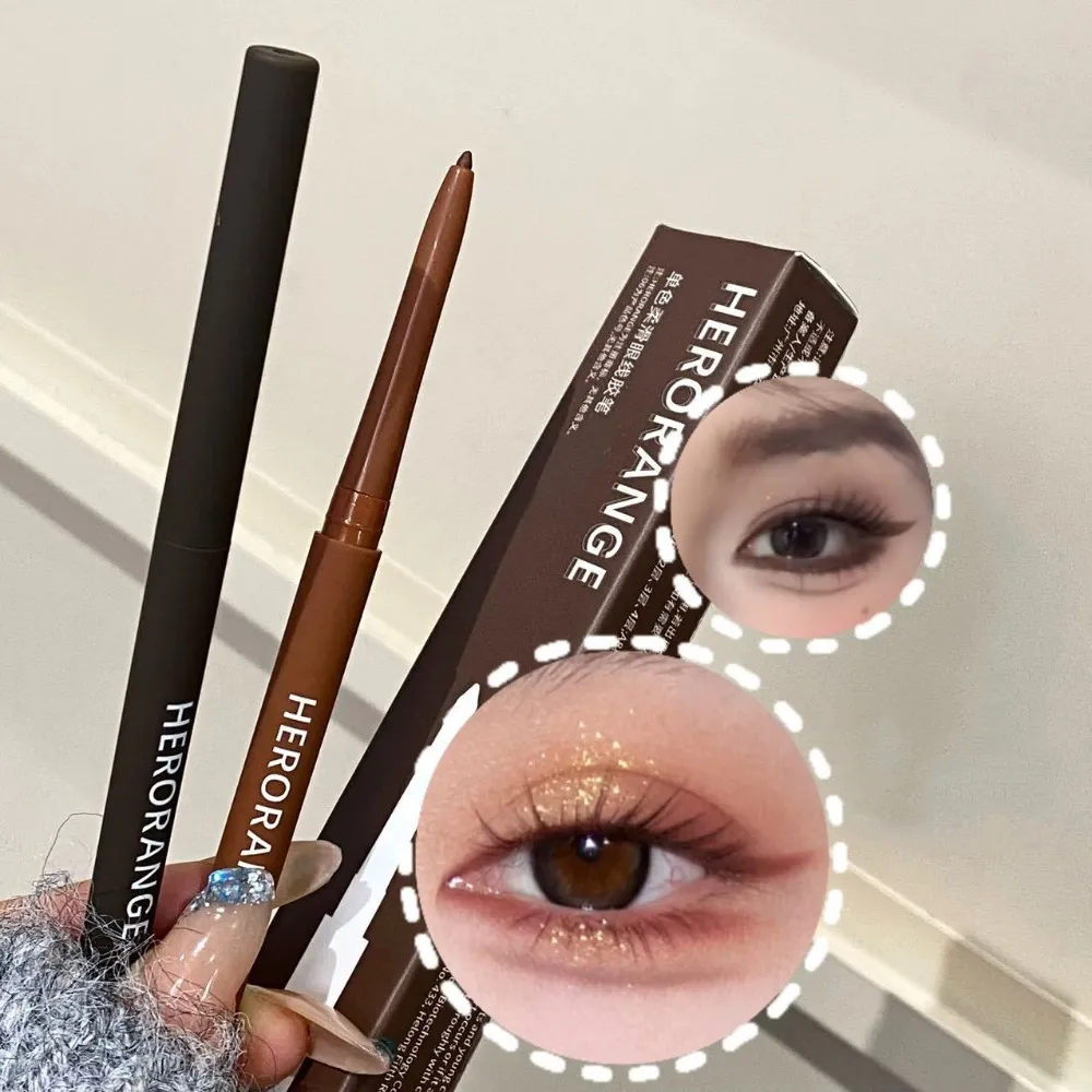 Ultra-fine Gel Eyeliner Pencil Black Brown Under Eye Liner Pen Waterproof Matte Lying Silkworm Quick Drying Lasting Eyes Makeup — image 3