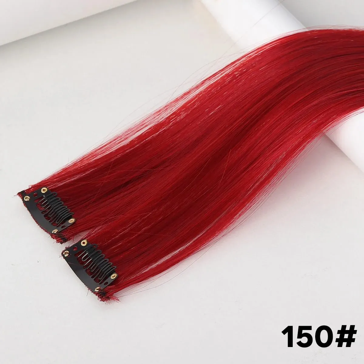2PCS synthetic color hair extension piece wig women's highlighting clip hair heat-resistant wig piece long straight hair — image 17