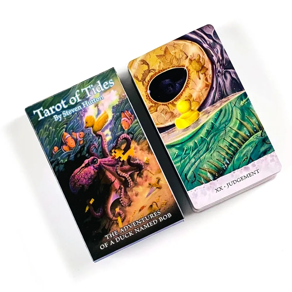 Tarot of Tides-Spielkarten, 78 Karten, skurriles Ozean-Tarot-Deck, Bob-Duck-Abenteuerthema, perfekt für Wahrsagerei und Geschenke — image 1