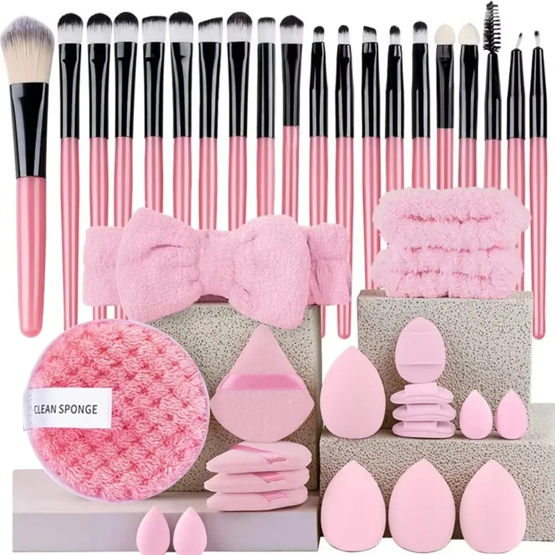 33pcs beauty set makeup kit large and small beauty sponges for flawless makeup application and removal of makeup full set — image 21