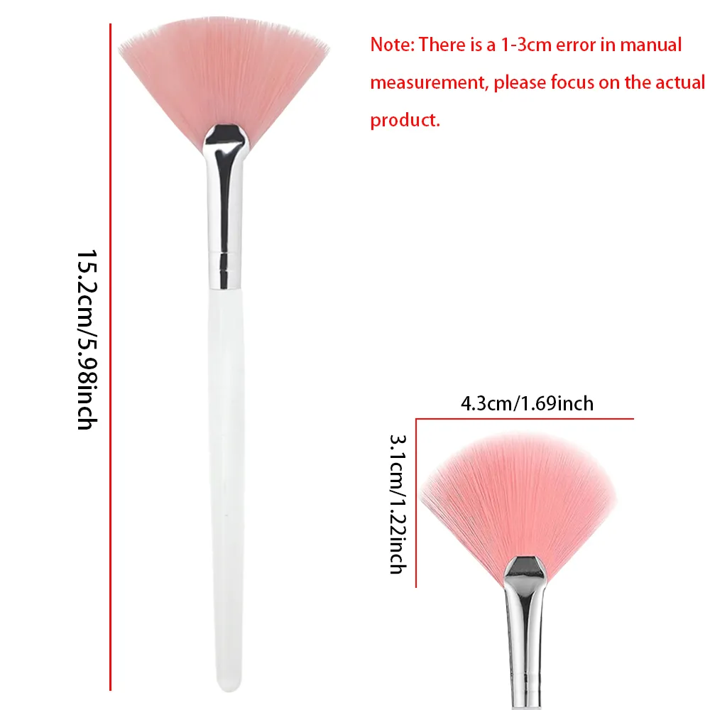 3/9 Pieces Facial Fan Mask Brushes Soft Mask Brush Applicator Esthetician Facial Mask Brushes For Women Girls Cosmetic Tools — image 2