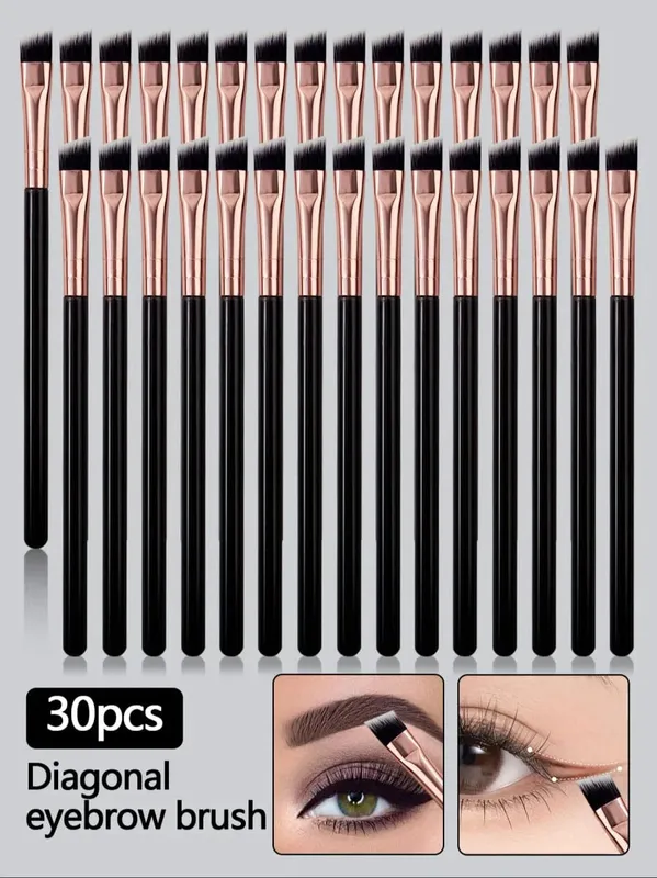 6/10/20/30PCS Ultra-Thin and Ultra-Fine Eyeliner Brush Angled Eyebrow Brush Eyelid Detail Brush Portable Eye Makeup Tool