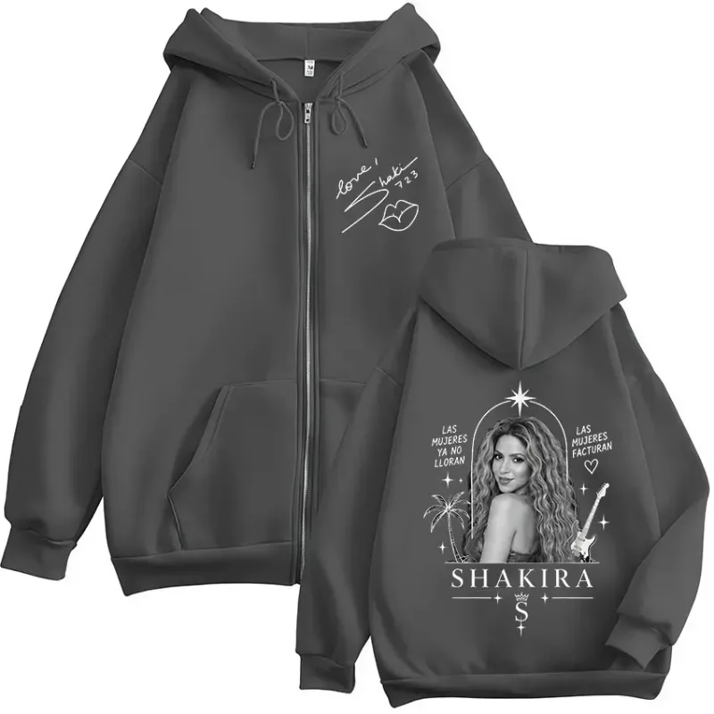 Shakira LMYNL Las Mujeres Ya No Lloran Tour Zipper Hoodies Men Women Clothing Casual Long Sleeve Zip Up Sweatshirts Jackets Coat — image 4