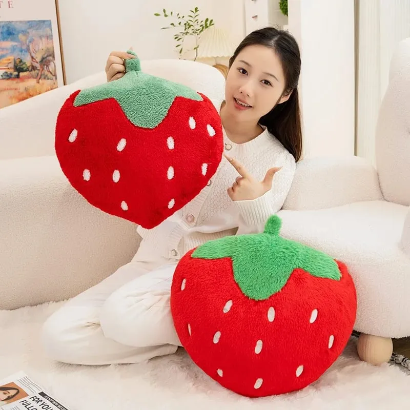Strawberry Pillow Soft Stuffed Plush Toys Sweety Strawberry Sofa Hugging Pillow For Home Cushion Fruit Theme Birthday Gifts — image 4