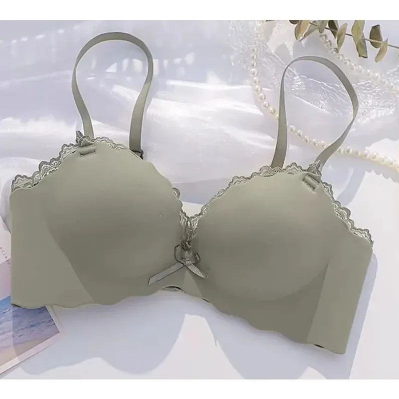 Wireless Seamless AA Cup Push‑up Bra Set One‑piece Padded Lingerie Suit For Small Flat Chest Ladies Soft Daily Underwear Kit — image 13