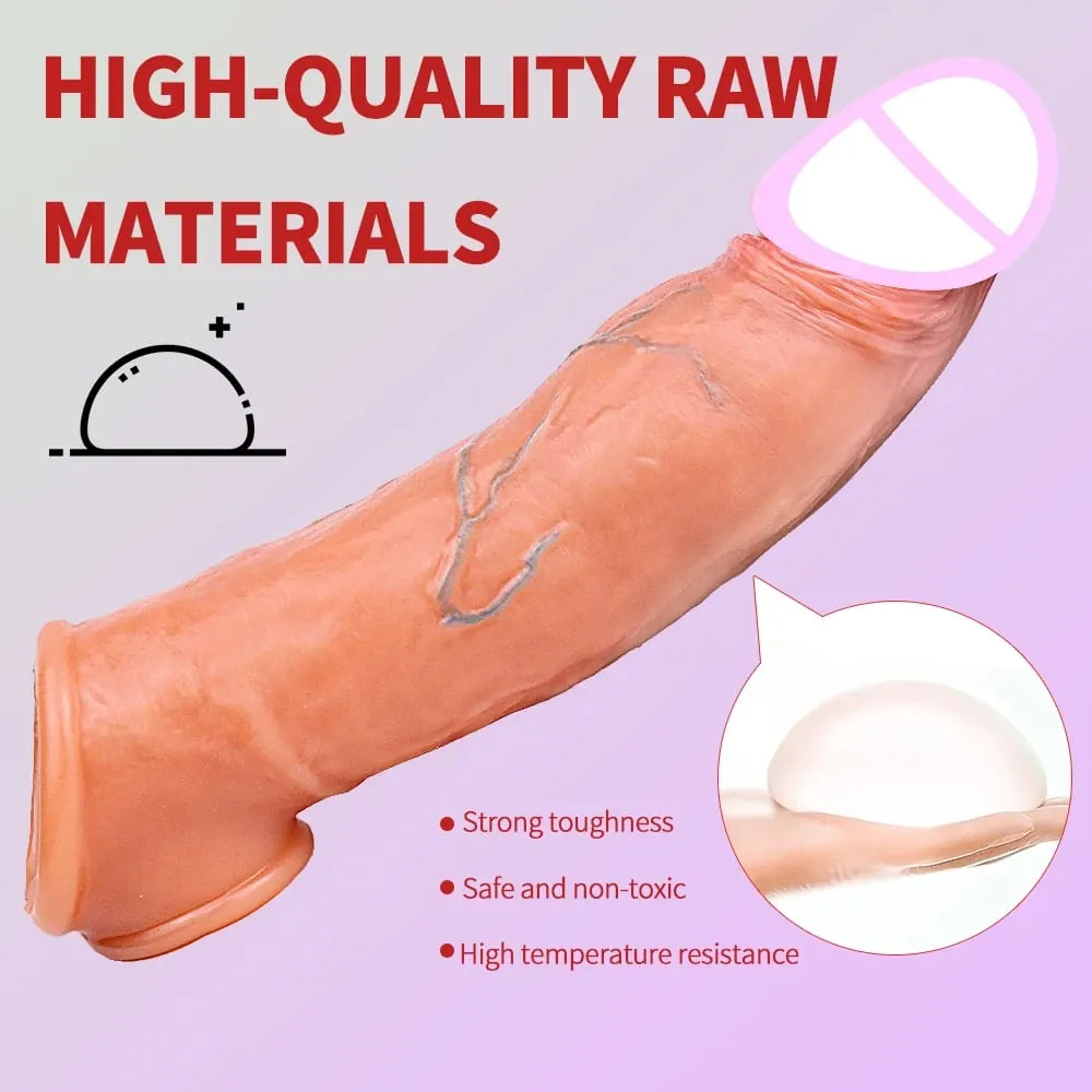 Realistické, opakovaně použitelné tenké silikonové pouzdro na penis s protiskluzovým kroužkem prodlužovač penisu pro muže pro oddálení ejakulace — image 3