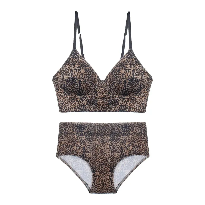 No steel ring large underwear triangle cup deep V sexy bra set push up women backless lingerie sets